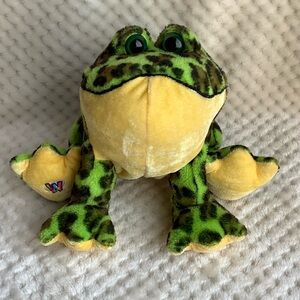 Ganz Webkinz Green and Yellow BullFrog Stuffed Animal Plush No Code